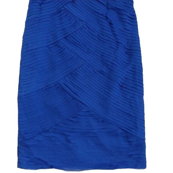 Tadashi Shoji Collection Cocktail Dress Size 8 NWT Royal Blue Shutter Pleat - Picture 5 of 15
